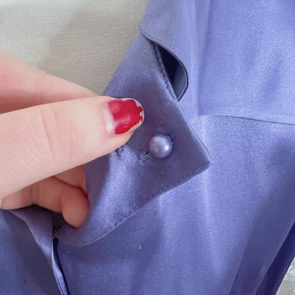 SOLD Vintage Randolph Duke Silk Purple Reversible Blouse Women's Size 18W - Picture 7 of 10